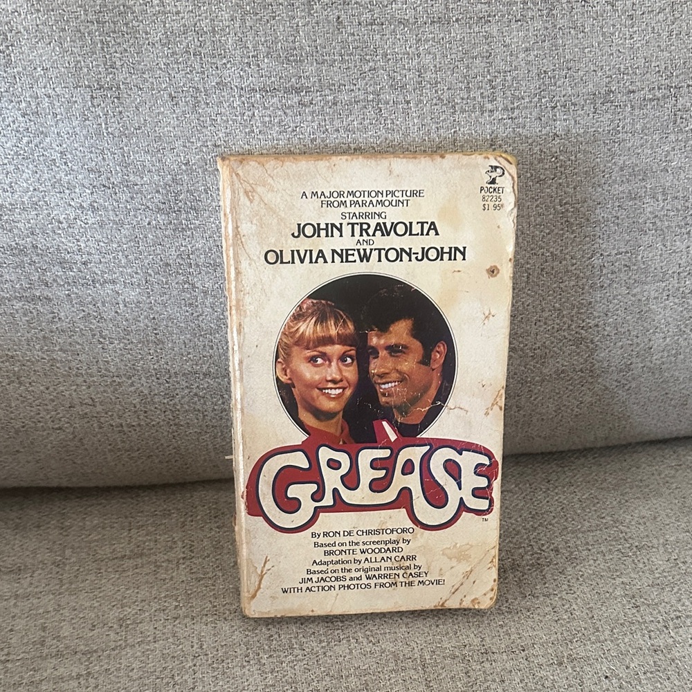 Vintage Grease Movie Paperback Book based on the screenplay -no back cover